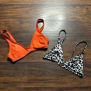 Aerie Victorias Secret Cheetah Orange Bikini Top 2 Set